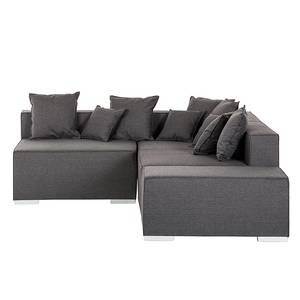 Ecksofa Neo (mit Hocker) Strukturstoff Grau