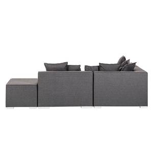 Ecksofa Neo (mit Hocker) Strukturstoff Grau