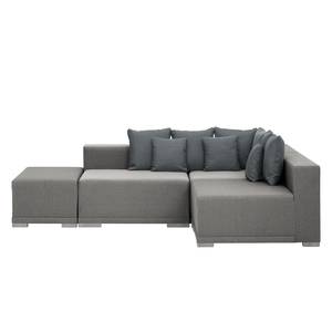 Canapé d'angle Neo (avec repose-pieds) Tissu gris
