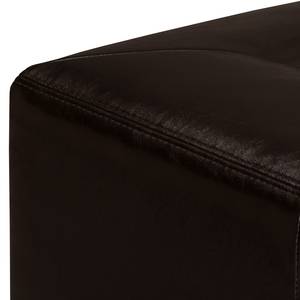 Canapé d'angle Nespolo Cuir véritable Noir - Méridienne longue à gauche (vue de face)