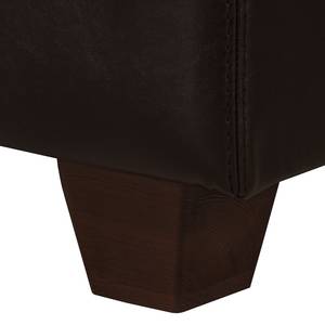 Canapé d'angle Nespolo Imitation cuir - Marron foncé - Méridienne longue à gauche (vue de face)