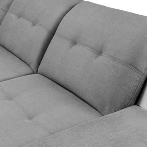 Canapé d'angle New Rockford I Imitation cuir / Microfibre - Convertible - Blanc / Gris clair - Méridienne longue à gauche (vue de face)