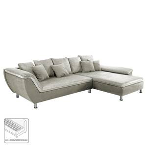 Ecksofa Newby (beidseitig montierbar) Flachgewebe / Webstoff - Cappuccino / Champagnermetallic