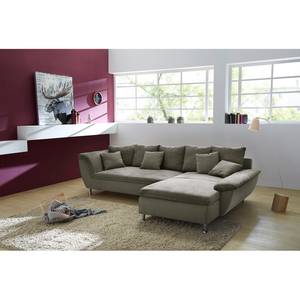 Ecksofa Newby (beidseitig montierbar) Flachgewebe / Webstoff - Taupe / Hellgrau