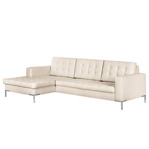 Ecksofa Nistra Webstoff Webstoff - Beige - Longchair davorstehend links