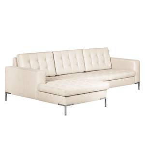 Ecksofa Nistra Webstoff Beige - Longchair davorstehend links