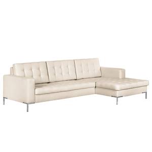 Ecksofa Nistra Webstoff Webstoff - Beige - Longchair davorstehend rechts