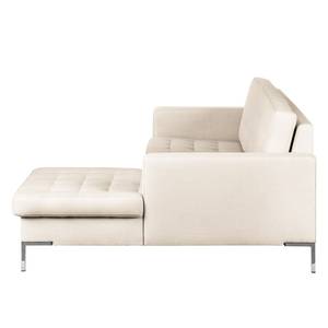 Ecksofa Nistra Webstoff Webstoff - Beige - Longchair davorstehend rechts