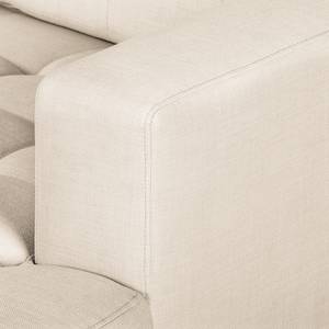 Ecksofa Nistra Webstoff Beige - Longchair davorstehend rechts