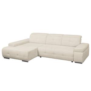 Ecksofa Niverville Webstoff Webstoff - Beige - Longchair davorstehend links - Schlaffunktion