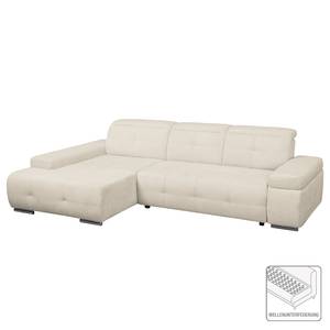 Ecksofa Niverville Webstoff Beige - Longchair davorstehend links - Schlaffunktion