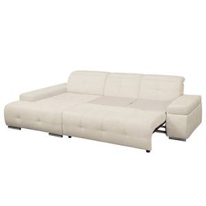 Ecksofa Niverville Webstoff Webstoff - Beige - Longchair davorstehend links - Schlaffunktion