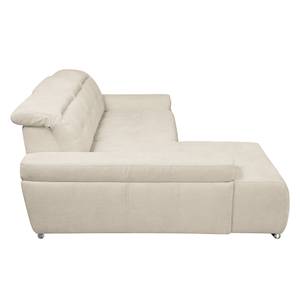 Ecksofa Niverville Webstoff Webstoff - Beige - Longchair davorstehend links - Schlaffunktion