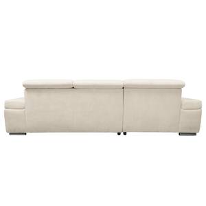 Hoekbank Niverville geweven stof - Beige - Longchair vooraanzicht links - Slaapfunctie