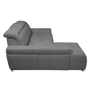 Ecksofa Niverville Webstoff Webstoff - Grau - Longchair davorstehend links - Schlaffunktion