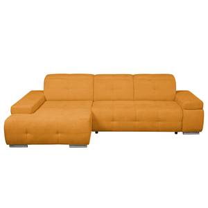 Ecksofa Niverville Webstoff Webstoff - Orange - Longchair davorstehend links - Schlaffunktion