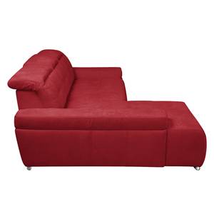 Ecksofa Niverville Webstoff Webstoff - Rot - Longchair davorstehend links - Schlaffunktion