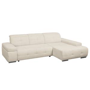 Ecksofa Niverville Webstoff Webstoff - Beige - Longchair davorstehend rechts - Schlaffunktion