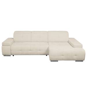 Ecksofa Niverville Webstoff Webstoff - Beige - Longchair davorstehend rechts - Schlaffunktion