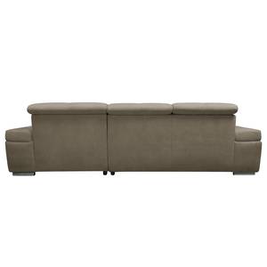 Ecksofa Niverville Webstoff Braun - Longchair davorstehend rechts - Schlaffunktion