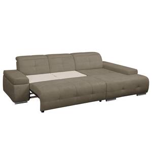 Ecksofa Niverville Webstoff Webstoff - Braun - Longchair davorstehend rechts - Schlaffunktion