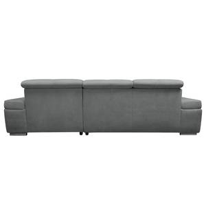 Ecksofa Niverville Webstoff Grau - Longchair davorstehend rechts - Schlaffunktion