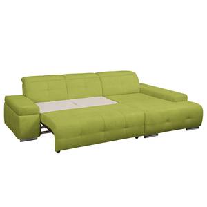 Ecksofa Niverville Webstoff Webstoff - Grün - Longchair davorstehend rechts - Schlaffunktion