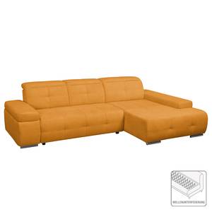 Ecksofa Niverville Webstoff Webstoff - Orange - Longchair davorstehend rechts - Schlaffunktion