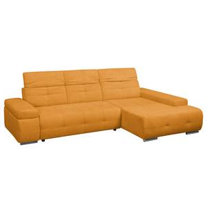 Ecksofa Niverville Webstoff Orange - Longchair davorstehend rechts - Schlaffunktion