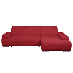 Ecksofa Niverville Webstoff Rot - Longchair davorstehend rechts - Schlaffunktion