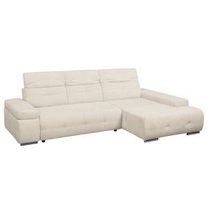 Ecksofa Niverville Webstoff Beige - Longchair davorstehend rechts - Keine Funktion