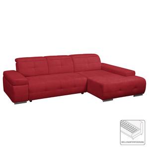 Ecksofa Niverville Webstoff Rot - Longchair davorstehend rechts - Keine Funktion