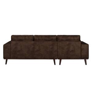 Ecksofa Noona Antiklederlook Braun - Longchair davorstehend links