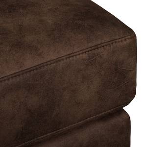 Ecksofa Noona Antiklederlook Braun - Longchair davorstehend links