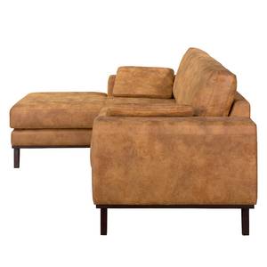 Ecksofa Noona Antiklederlook Cognac - Longchair davorstehend links