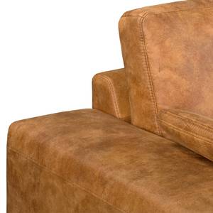 Ecksofa Noona Antiklederlook Cognac - Longchair davorstehend links