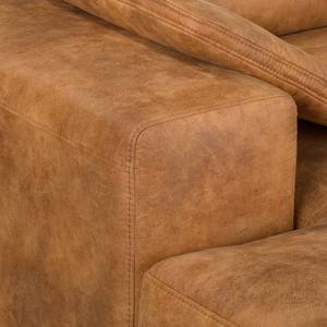 Ecksofa Noona Antiklederlook Cognac - Longchair davorstehend links