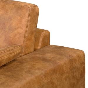 Ecksofa Noona Antiklederlook Cognac - Longchair davorstehend rechts