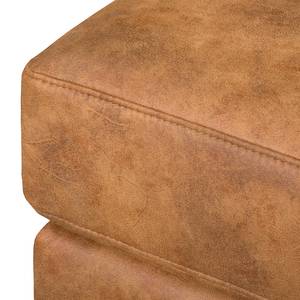 Ecksofa Noona Antiklederlook Cognac - Longchair davorstehend rechts