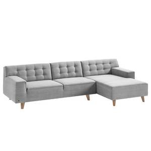 Hoekbank Nordic Chic II geweven stof Stof TUS: 19 light grey - Longchair vooraanzicht rechts