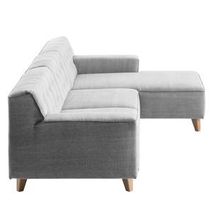 Hoekbank Nordic Chic II geweven stof Stof TUS: 19 light grey - Longchair vooraanzicht rechts