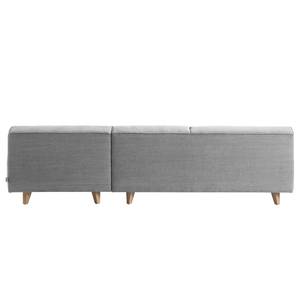 Hoekbank Nordic Chic II geweven stof Stof TUS: 19 light grey - Longchair vooraanzicht rechts