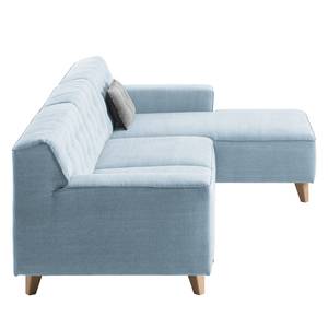 Hoekbank Nordic Chic II geweven stof Stof TUS: 6 sky blue - Longchair vooraanzicht rechts