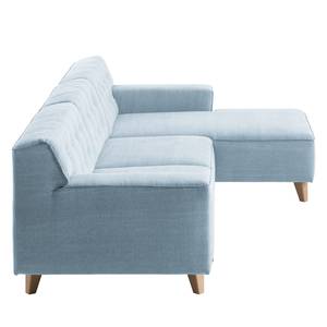 Hoekbank Nordic Chic II geweven stof Stof TUS: 6 sky blue - Longchair vooraanzicht rechts