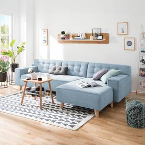 Hoekbank Nordic Chic II geweven stof Stof TUS: 6 sky blue - Longchair vooraanzicht rechts