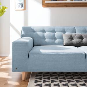 Hoekbank Nordic Chic II geweven stof Stof TUS: 6 sky blue - Longchair vooraanzicht rechts