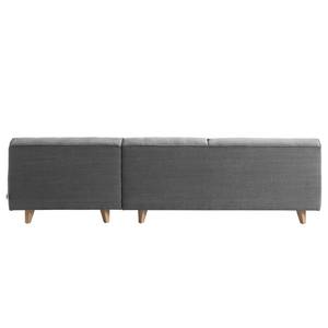 Hoekbank Nordic Chic II geweven stof Stof TUS: 9 graphite - Longchair vooraanzicht rechts