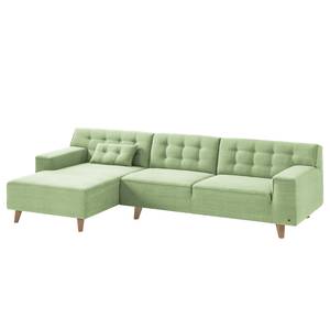 Ecksofa Nordic Chic II Webstoff Stoff TUS: 5 pistaccio - Longchair davorstehend links