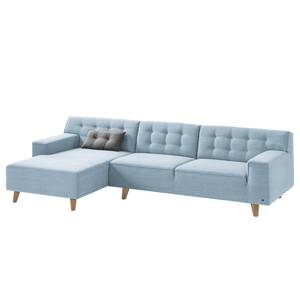 Hoekbank Nordic Chic II geweven stof Stof TUS: 6 sky blue - Longchair vooraanzicht links