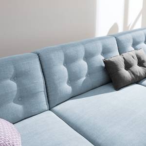 Ecksofa Nordic Chic II Webstoff Stoff TUS: 6 sky blue - Longchair davorstehend links